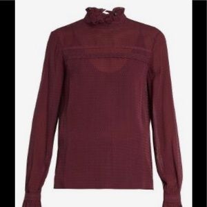 Saloni Emile D silk top basket weave dark plum sz0